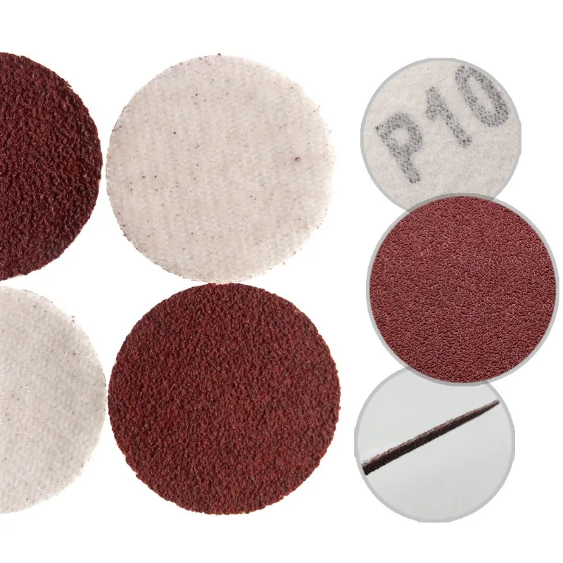 10/30 Stuks 1 Inch 25Mm Flocking Polijsten Schuurpapier Zelfklevend Rood Zand Schijf Geborsteld Vel Terug Fluwelen Schuurpapier