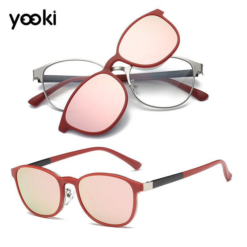 Womens Mens Magnetic Polarized Clip-on Sunglasses Eyeglass Frames TR