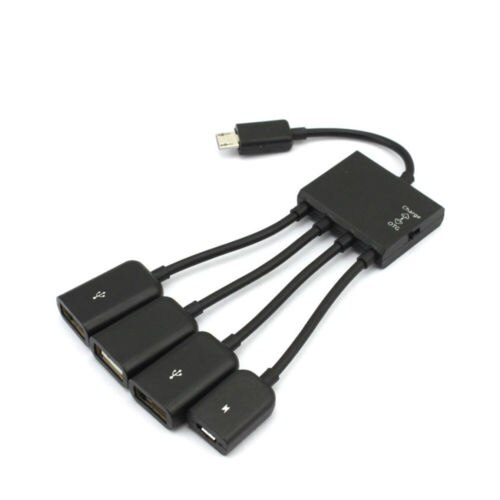 USB 2.0 4/3 in 1 Micro USB Host OTG Charger Hub Cord Adapter Connector for Android Smartphones Tablet Cable: B