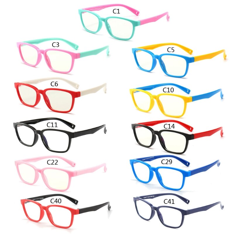 Square Anti Blue Light Kids Glasses Children Boy Girls Computer Eyeglasses UV400