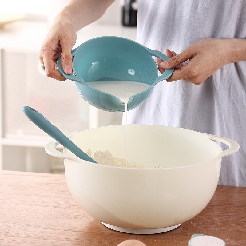 Taza medidora de plástico para hornear, cesta de drenaje multifuncional para verduras y frutas, juego de herramientas de cocina para hornear, 8 unids/set por juego