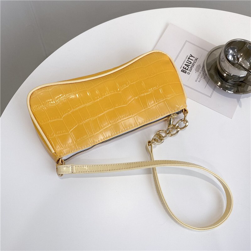 Bolso de temperamento para axila para mujer, bolsa de mensajero para primavera y verano, rosa, gradiente francés,: Yellow