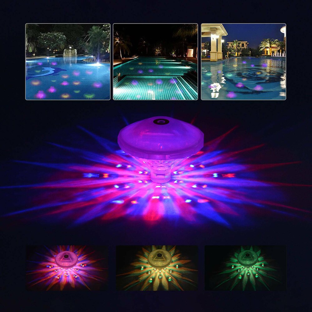 Subacuous-Lámpara de diodo emisor de luz flotante de ahorro de energía, resistente al agua, Multicolor, para piscina