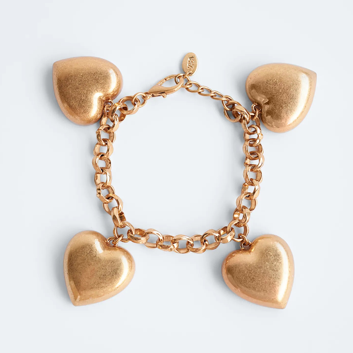 Bästa dam vintage  za20020 hjärta armband för kvinnor metall maxi guld färg pärla hänge länk armband smycken bröllopsfest