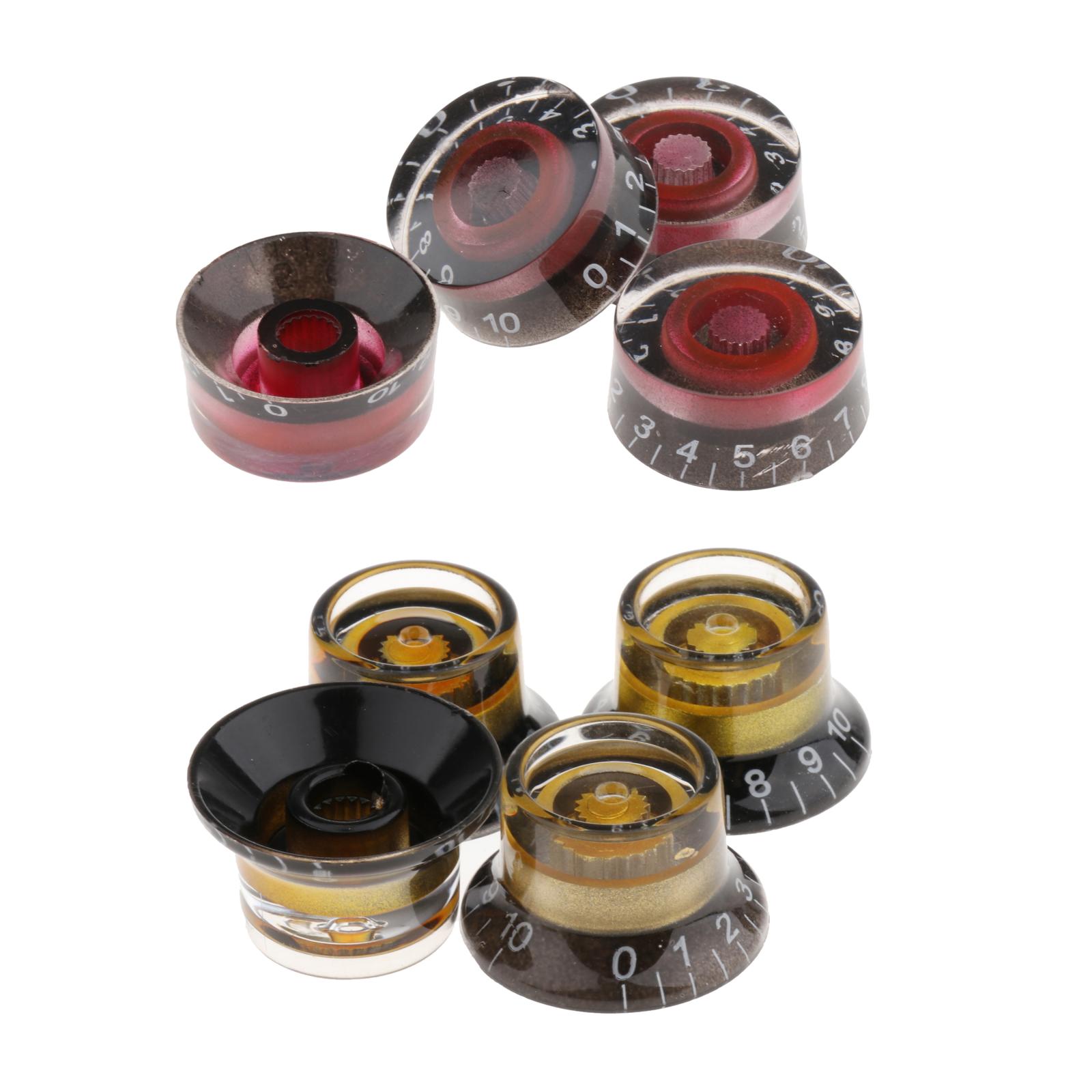 Perillas de Control de volumen y tono de guitarra eléctrica, 4 Uds., perilla de Control de velocidad de guitarra con número, reemplazo de sombrero superior para guitarra eléctrica