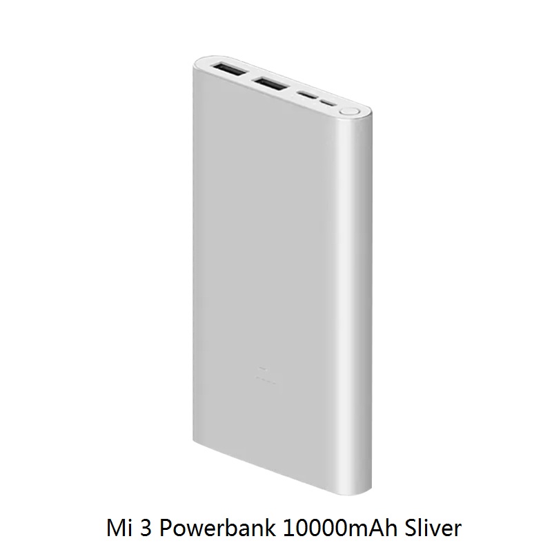 10000mAh Xiaomi Mi Power Bank 3 External Battery Bank 18W Quick Charge Powerbank 10000 with USB Type C for Mobile Phone: PB 3 Silver 10000