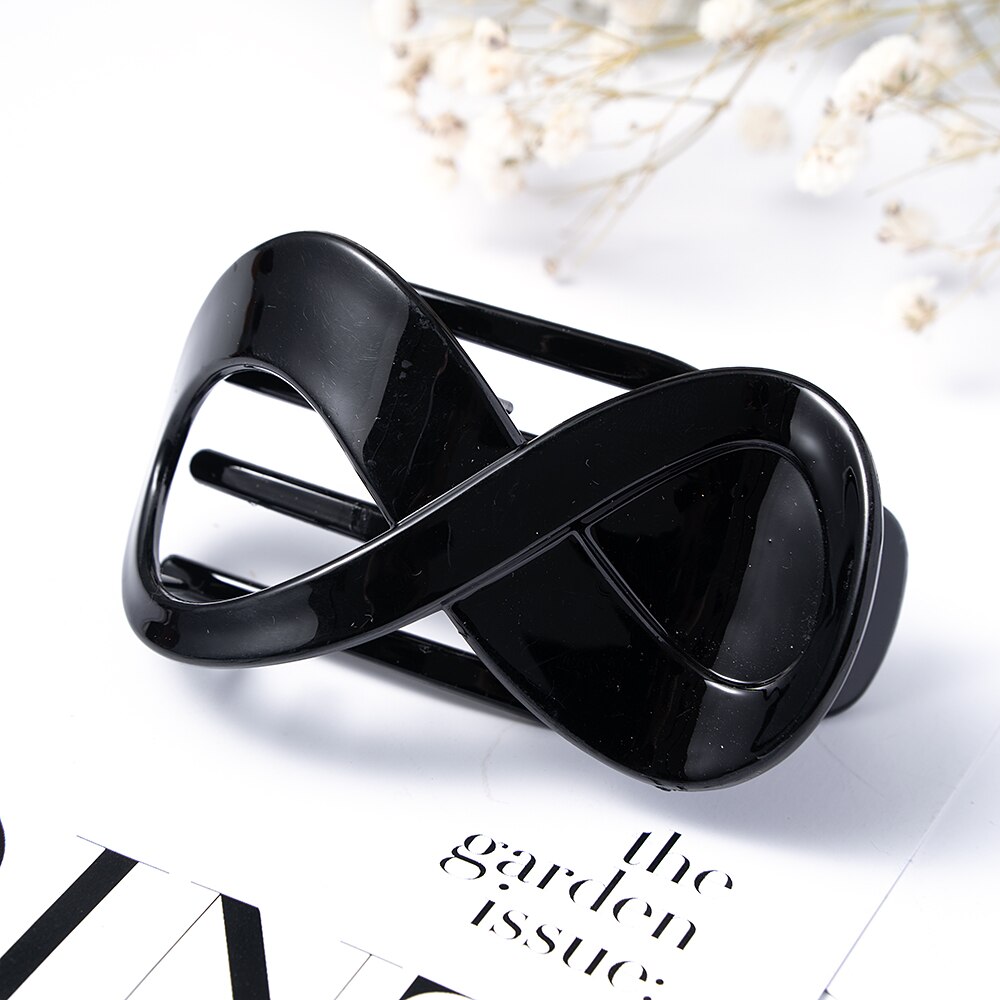 Pince à cheveux en plastique sans couture, griffe en bec de canard, grande pince à cheveux pour femmes et filles, épingles à cheveux simples, outils de coiffure, accessoires pour cheveux: GRIS