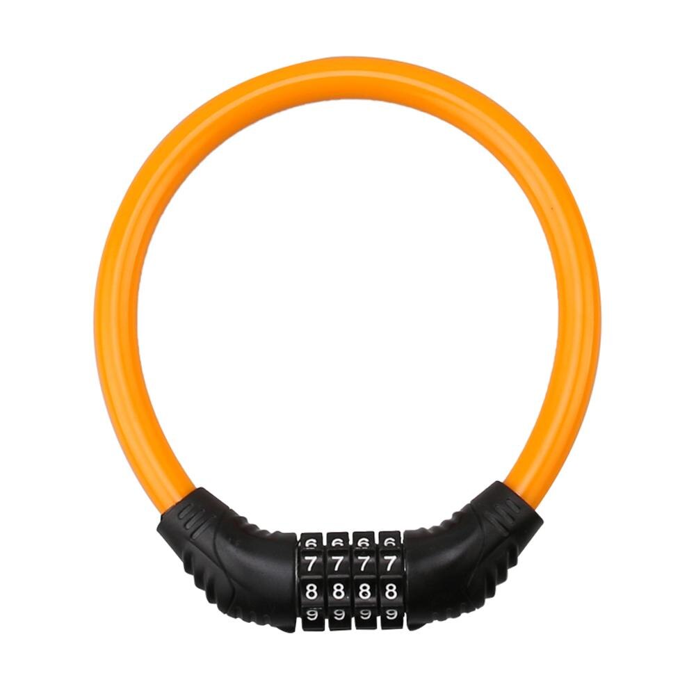 Candado de cadena de 4 dígitos para bicicleta, para patinete eléctrico Xiaomi M365, antirrobo, de aleación de acero, con código de Cable: Orange