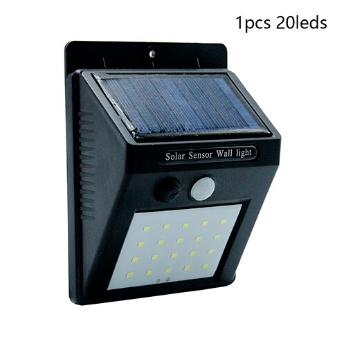 20 30 LED Solar Light Outdoor Solar Lamp PIR Motion Sensor Solar Panel Night Security Wall Light Garden Yard Path Waterproof: 1pcs 20leds