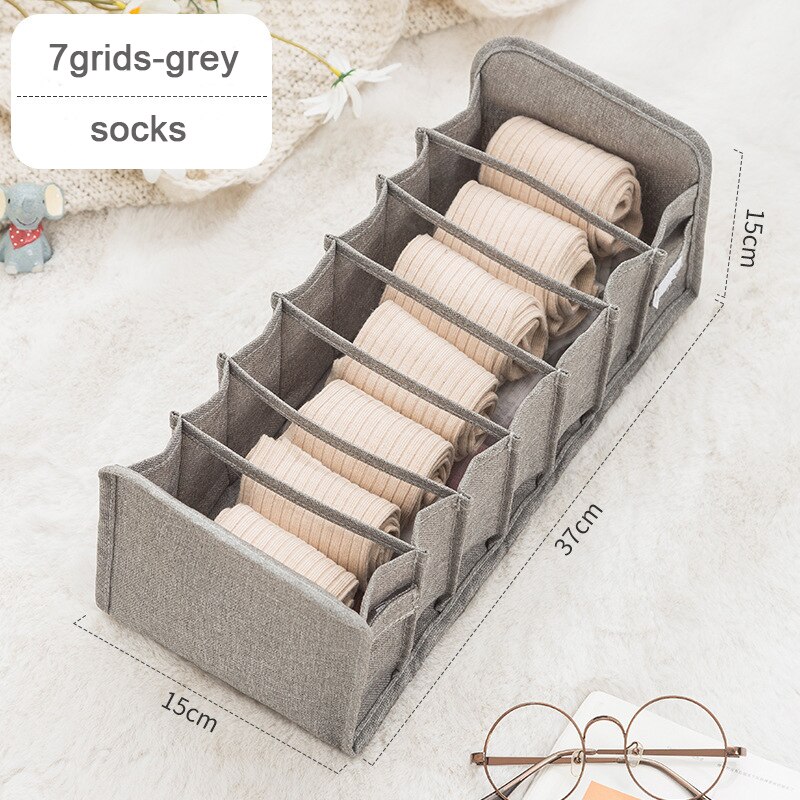 Wandschrank organizer für socken hause getrennt unterwäsche lagerung Kasten 7 Gitter Jeans bh veranstalter faltbare schublade organizer Schlafsaal: Gelb