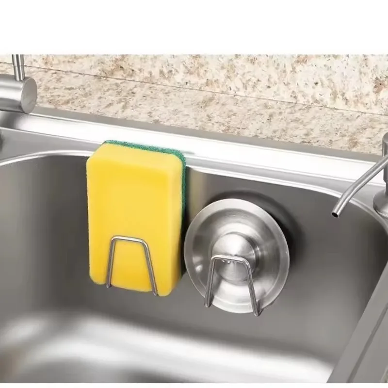 Kitchen Sponge Storages Sink Drain Drying Rack Shelf Toilet Bathroom Sponge Holder Cleaning Sponge Rack Hooks Accessories Tools