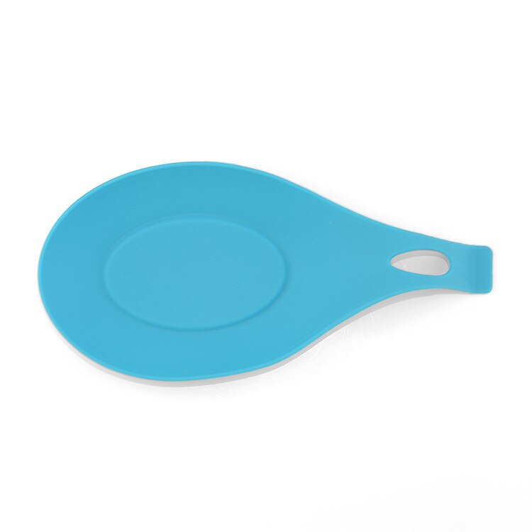 Heat Resistant Silicone Spoon Non-stick Scoop Rest Holder Insulation Mat Placemat Drink Glass Coaster Tray Kitchen Cooking Tools: Blue