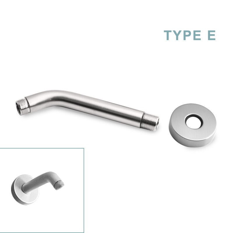 Wall Ceiling Mounted Shower Arm Stainless Steel Brushed Bathroom Shower Accessories Shower Head Fixed Pipe Round and Square G1/2: 150mm Wall Arm Round