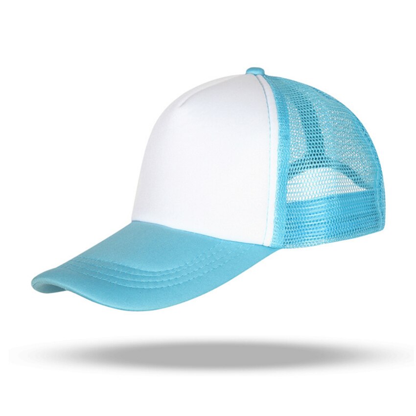 Snapback ajustable para hombres y mujeres, sombreros para hombres y mujeres, gorra de béisbol de malla Lisa informal, ropa de calle, sombrero de papá, gorra de camionero de Hip Hop: Sky Blue White