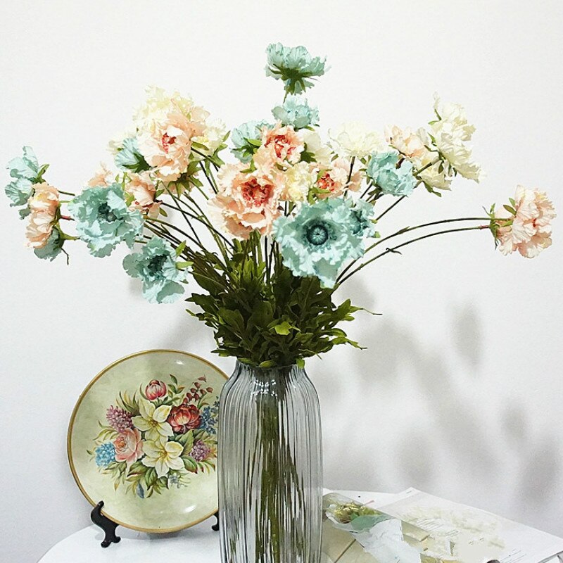 Europeiske kunstige blomster scabiosa comosa hjem dekorasjon diy silke blomster morsdag