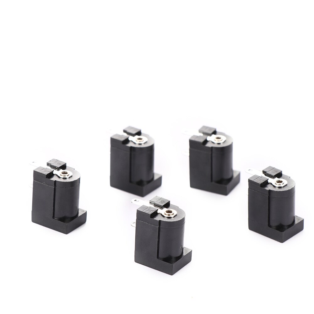 Duurzaam 10 Stuks Pcb Mount 5.5X2.1 Mm Vrouwelijke Dc Power Jack Plug Socket Connector Zwart 2.1 Socket Ronde de Naald