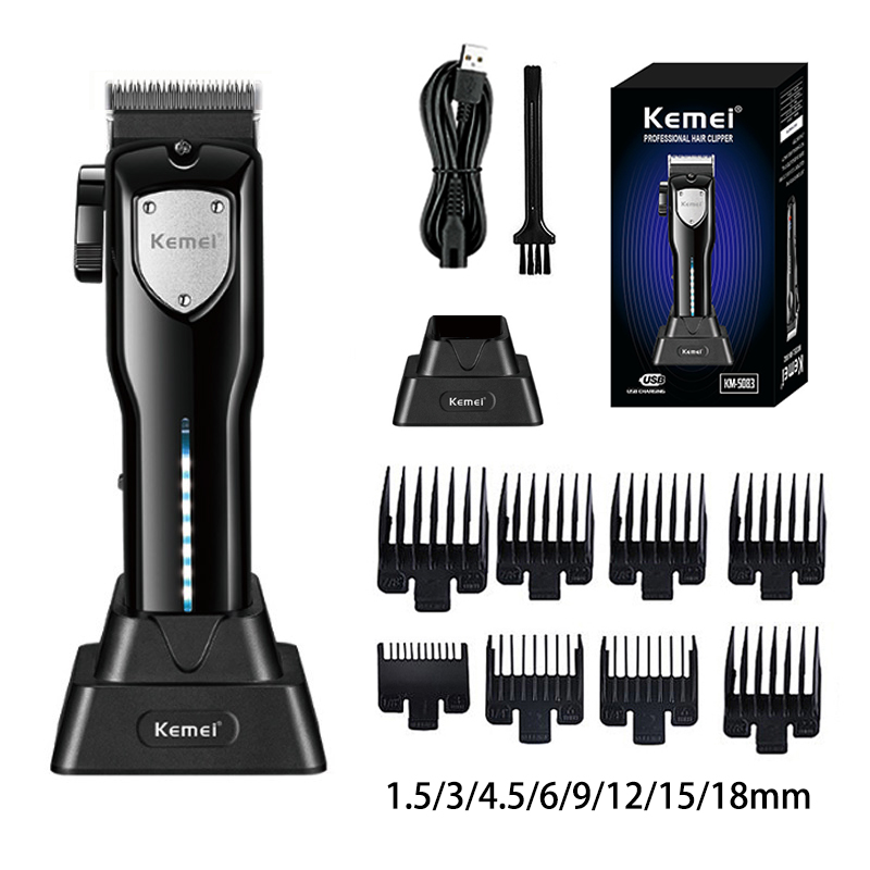 Kemei Hair Clipper Kit, Electric Shaver, Male Hair Cutting Machine, Men's Trimmer Machine, KM-2299, KM,KM-5083: WHITE