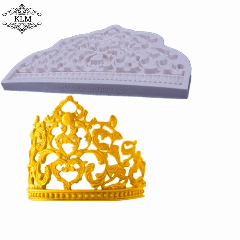 Klm Europese Queen 'S Crown Silicone Mold 3D Klei Tool Cake Decoratie Meubi Hulpmiddel Chocolade Biscuit Tool Fudge Tool