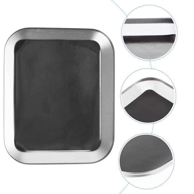 Magnetic Nut and Bolt Tray Square Magnetic Parts Holder for Screws Sockets Bolts and Tools(Silver)