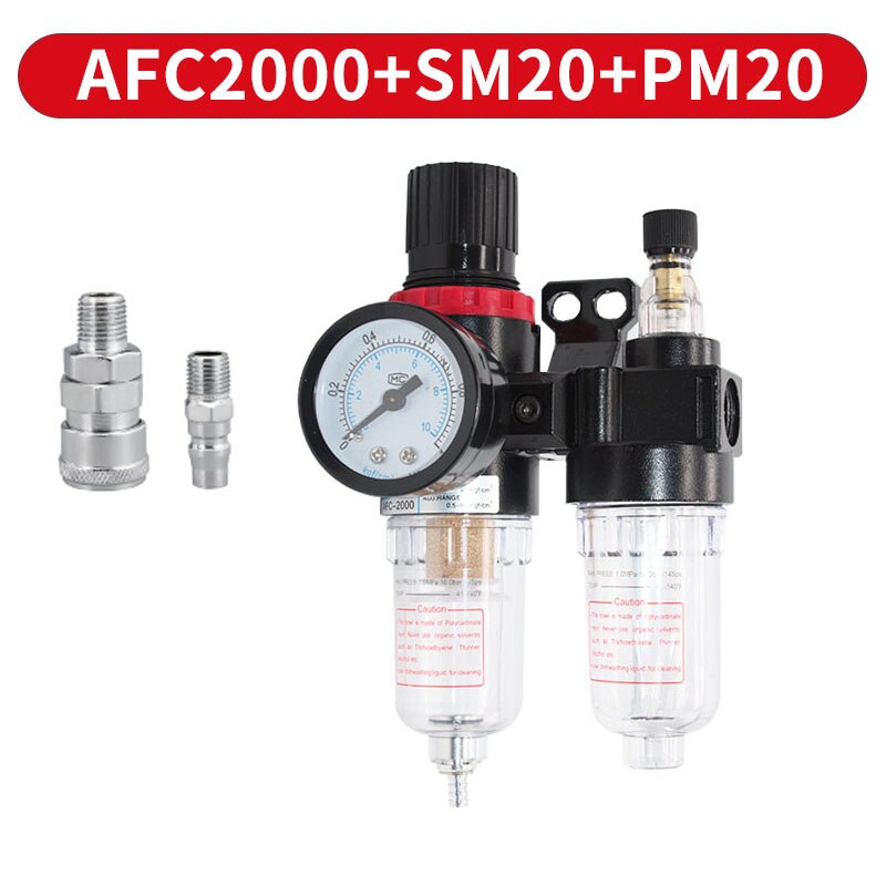 AFC2000 1/4 Luchtcompressor Olie Waterafscheider Filter Regulator Val Airbrush Reduceerventiel: AFC-SMPM20