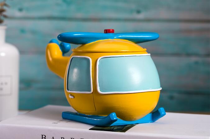 Organizador para dientes de leche para niños, helicóptero con de resina, caja para dientes, ZL223