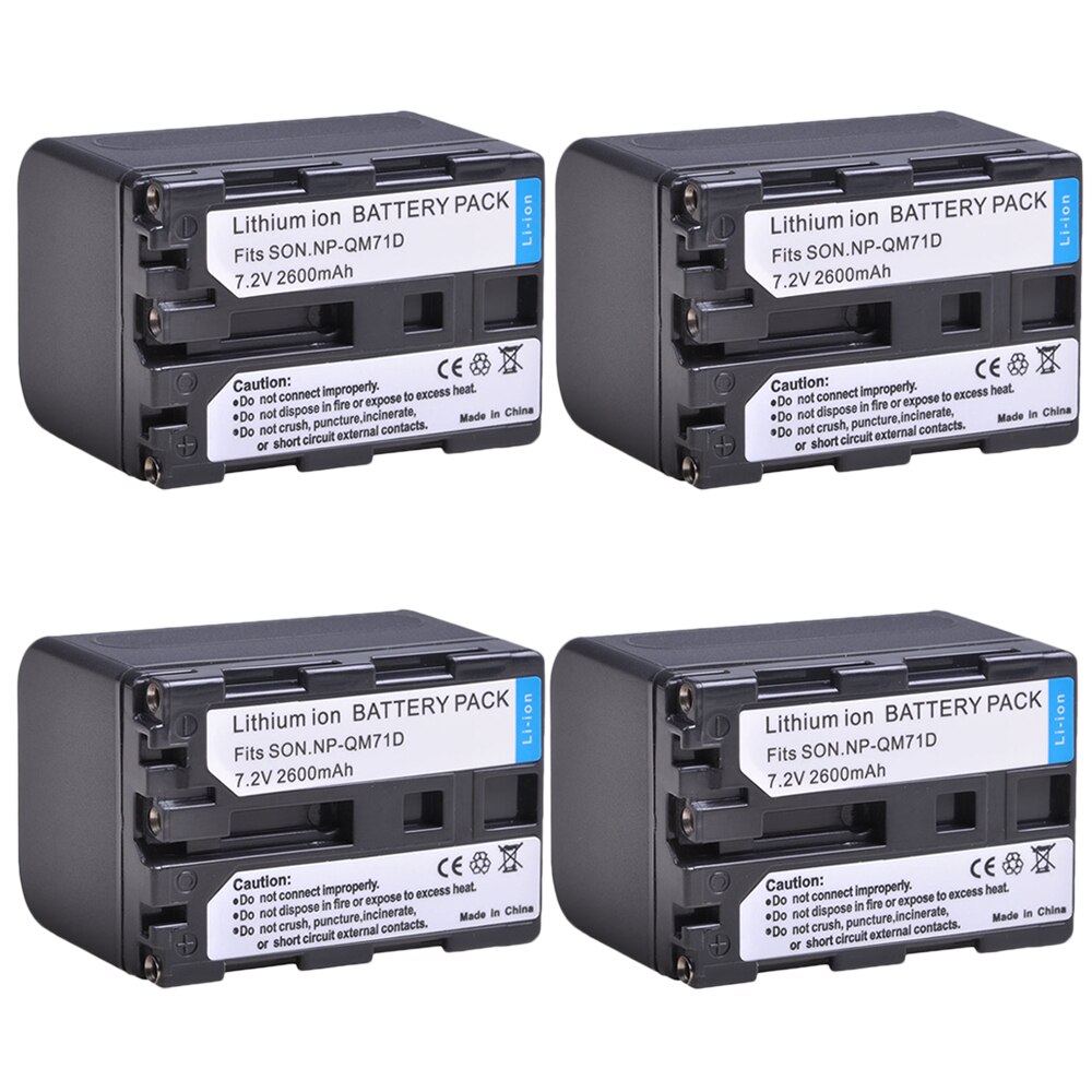 2600mah NP-QM71D QM71D Li-ion Battery for Sony Camcorder NP-QM70 QM71D NP-FM50 NP-FM30 NP-FM70 NP-FM71 NP-FM90 Camera: 4 battery