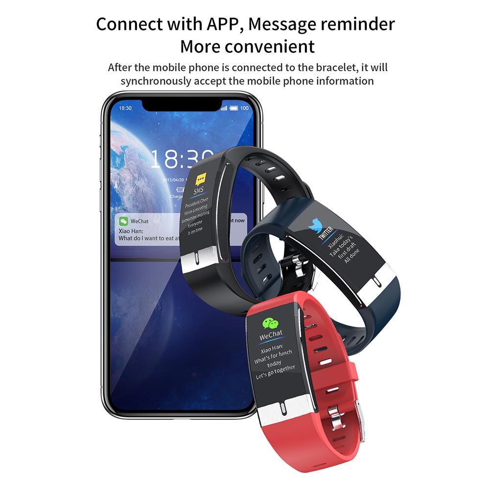 Reloj inteligente E66 con carga USB, podómetro Multideportivo, pulsera con monitoreo de temperatura