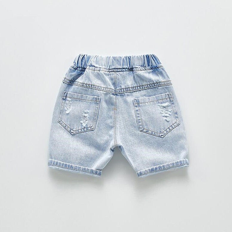 Pantaloncini di jeans per ragazzi sezione sottile estiva 2021 nuovi pantaloni strappati all-match per bambini sciolti P4064