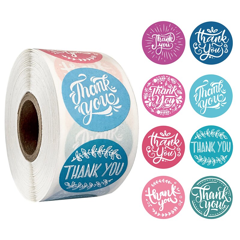 Pegatinas adhesivas con letras "Thank You'', 500 Uds., pegatinas de sellado para su pedido y pegatinas hechas a mano de 1 pulgada: A9