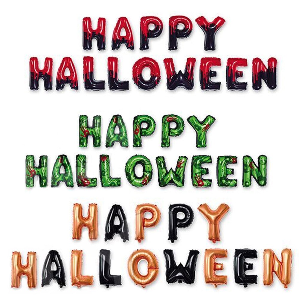 16Inch Happy Halloween 14Pcs Letters Een Set Happy Halloween Party Decoratie Ballon Feestartikelen Parti Decor