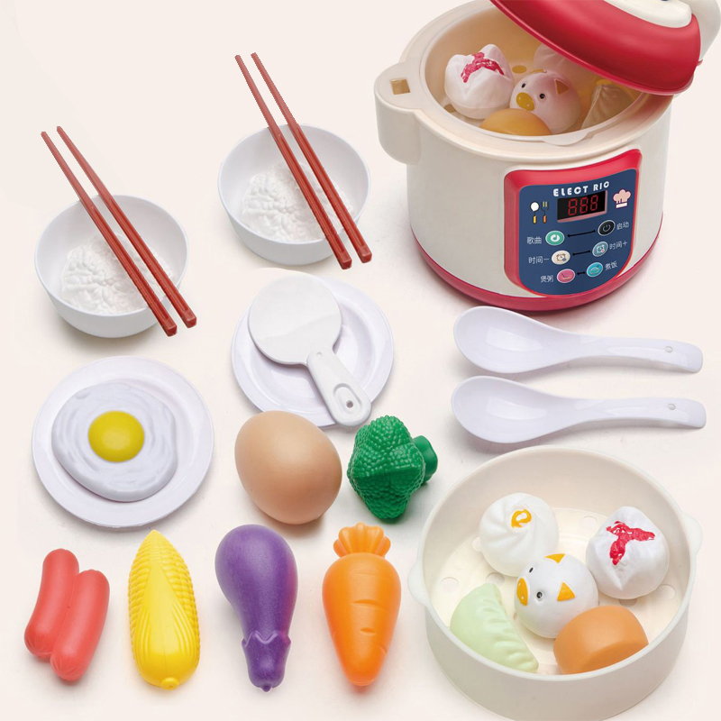 Kinderen Speelhuis Keuken Inductie Fornuis Speelgoed Meisje Koken Servies Rijstkoker Early Education Ouder-kind Interactie: Rice cooker 25pcs