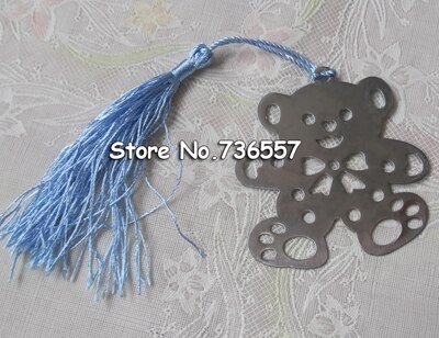 50 Uds. Marcapáginas de plata para notas musicales de cumpleaños de boda bebé baño bautismo cumpleaños favorito para los invitados recuerdo: blue bear