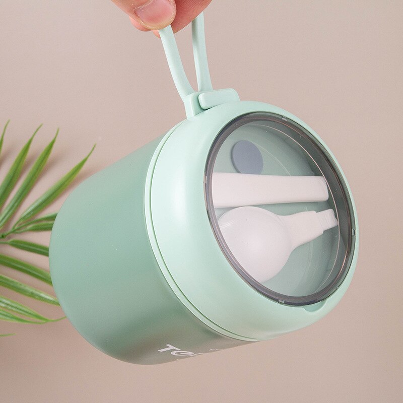Mini caixa de almoço térmica recipiente de alimentos com colher de aço inoxidável copo de sopa de vácuo isolado lancheira taza desayuno portatil