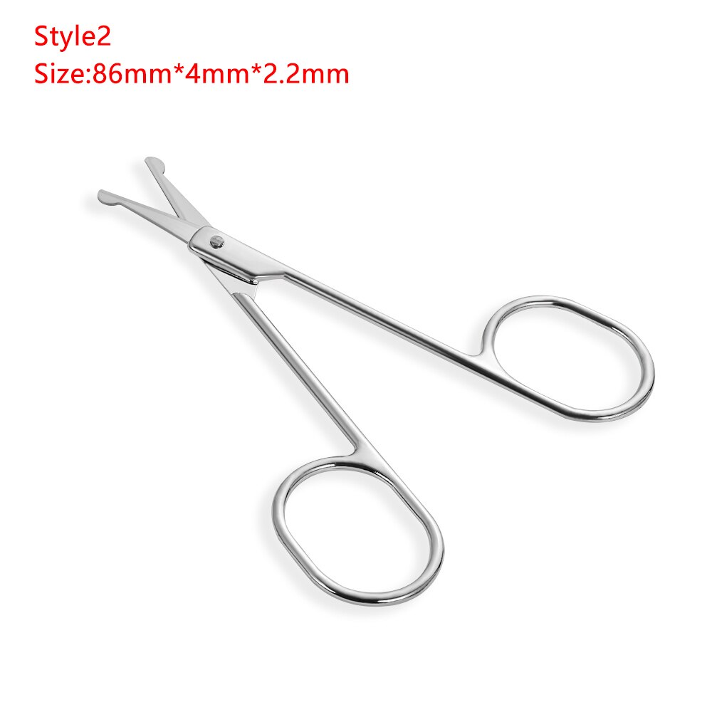 1PC Eyebrow Scissor Eyebrow Trimmer Eyebrow Eyelashes Nose Hair Scissor Stainless Steel Manicure Scissors Cutter Nail Makeup: 2