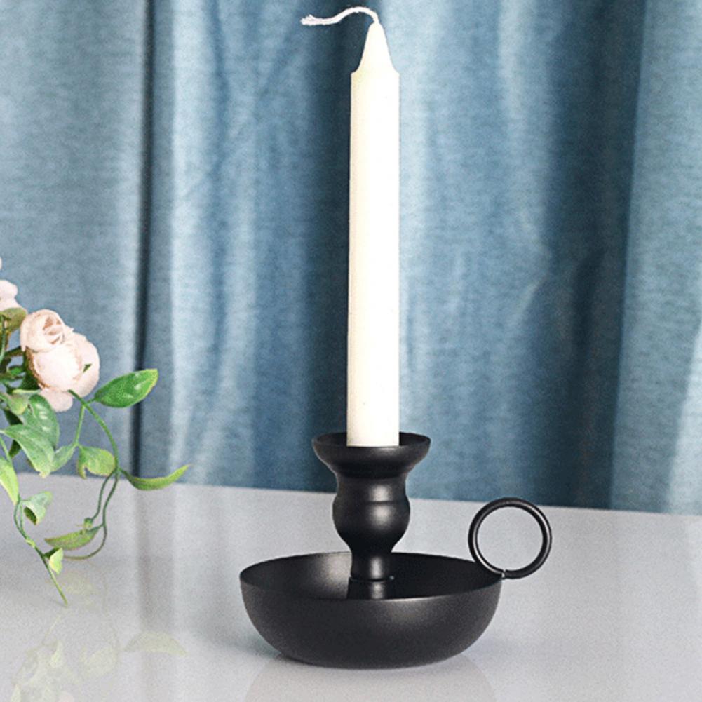 2Pcs Retro Medieval Style Candle Holder Retro Taper Shape Metal Portable Decorative Candlestick for Home Decor Candle Holders