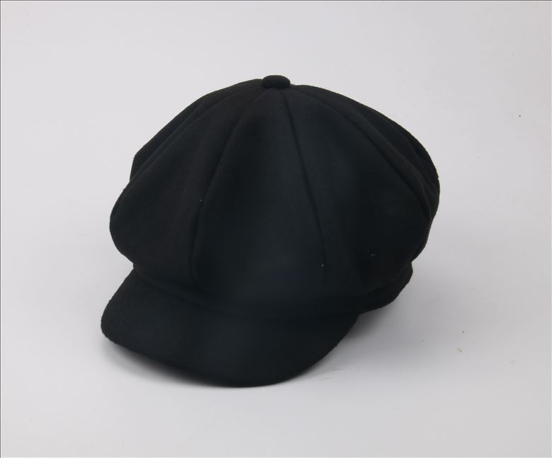 Boina plana para bebé, niño y niña gorro para, gorro plano, color rojo, negro, gris, 2-6 años: Negro