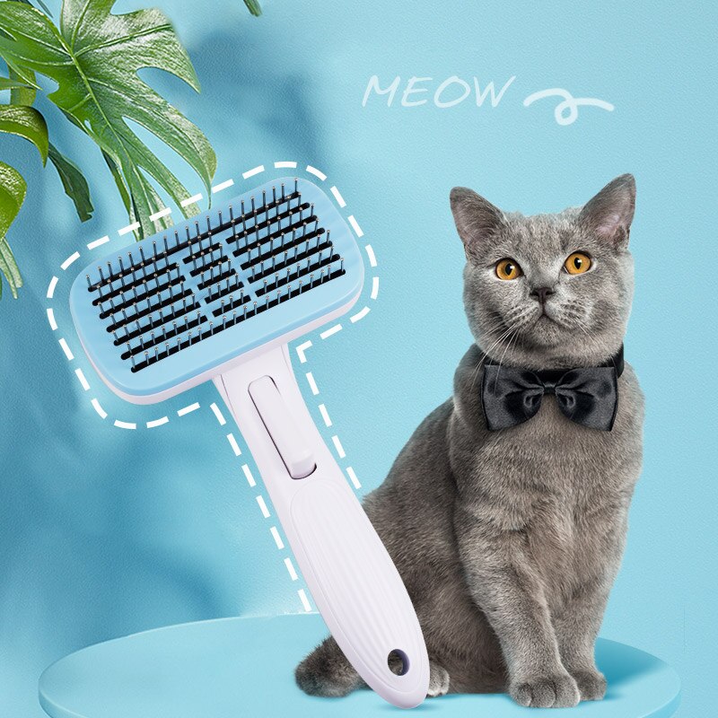 Deppet pet comb automatische ontharingskam voor honden en katten, massage, styling en verzorgingstools, geschikt voor alle honden en katten.