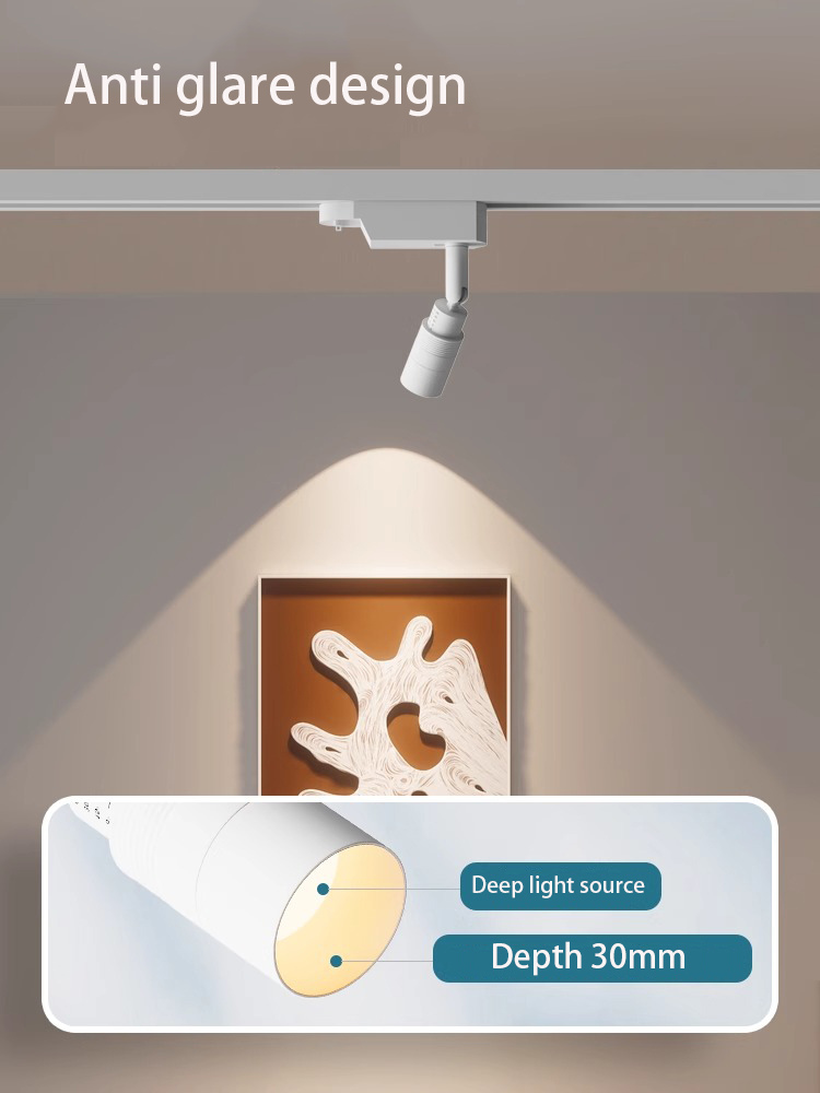 Luce da binario a portato Messa a fuoco regolabile da 3-60 gradi Lampada macchiare per binario ad angolo di ottavino fascio Atmosfera Museo Arte Ristorante Illuminazione a soffitto