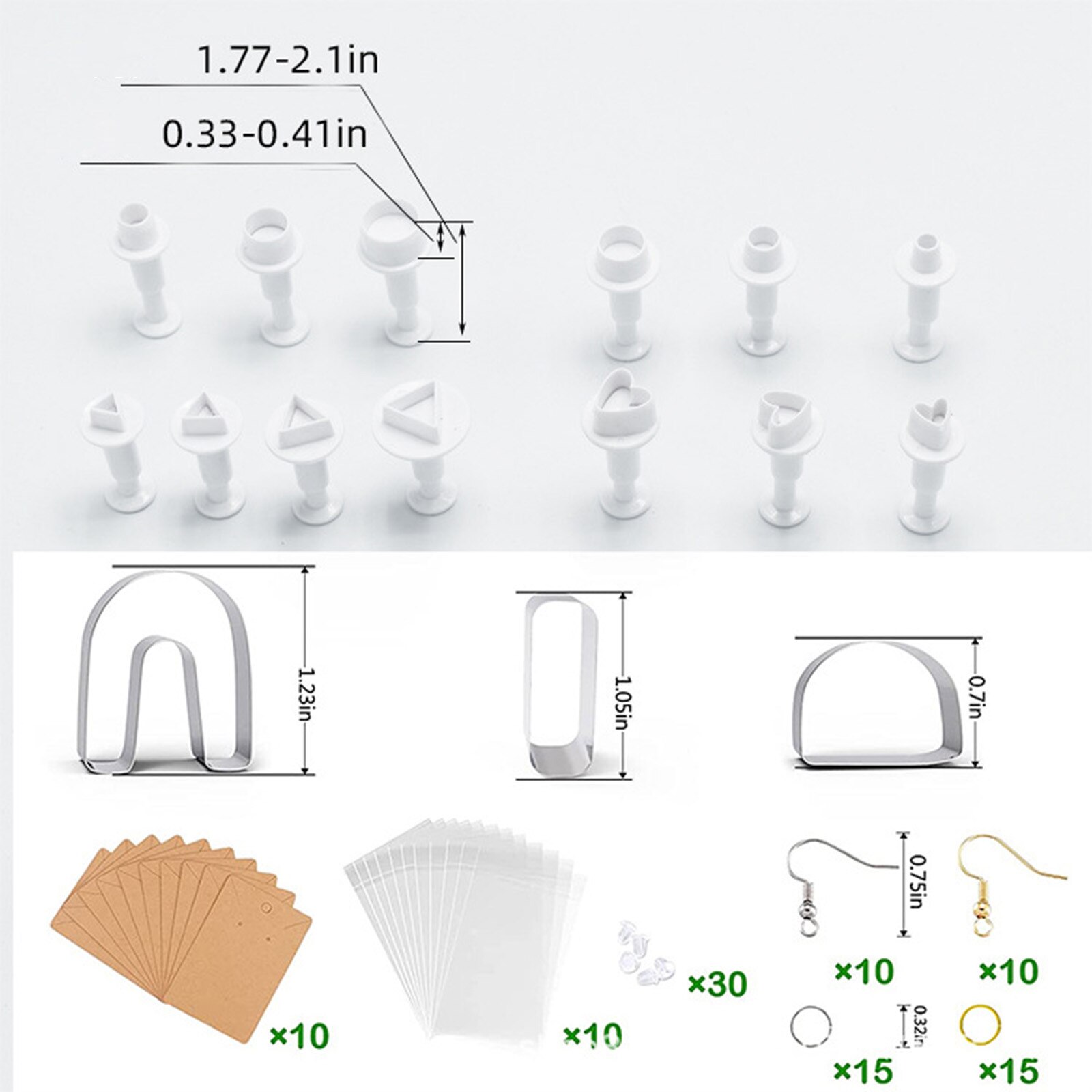 118/135 PCs Clay Cutter Stainless Steel Polymer Pottery DIY Ceramic Craft Cutting Mold for Earring Jewelry Pendant Making Tool