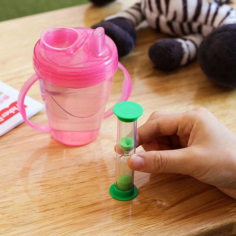 Sand timer sett  (5 min) stor 10 stk pakke -sett med fem minutters timeglass for barn, voksne - blå, grønn, rød av