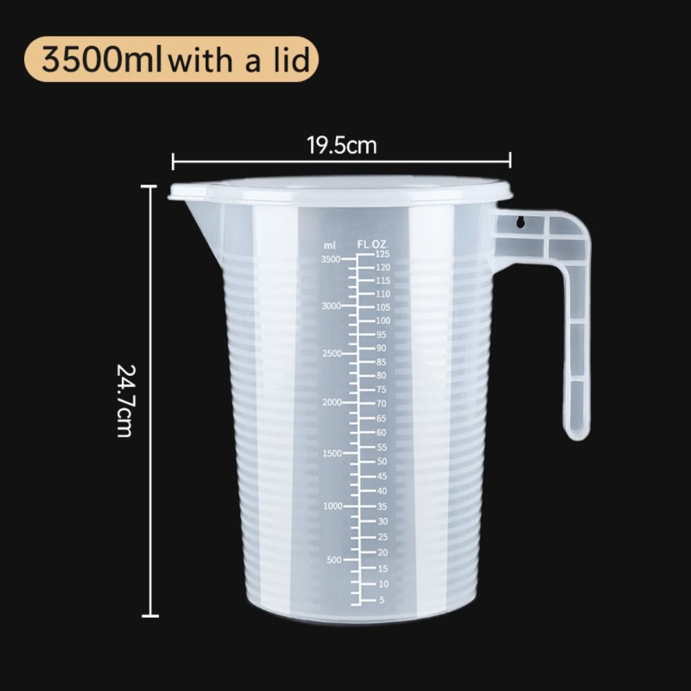 Measuring Cup Transparent Plastic Laboratory Beaker Graduated Liquid Jug Cup Kitchen Baking Cooking Measurement Scale Container: Ivory