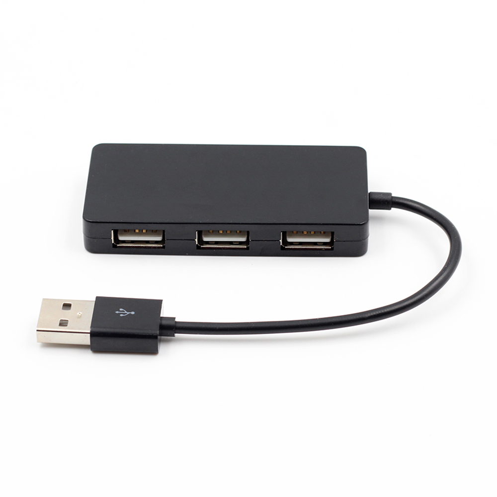 Goojodoq 4 Port Slim Mini Usb 2.0 Splitter Adapter Voor Laptop Pc Computer Desktop Zwart/Wit