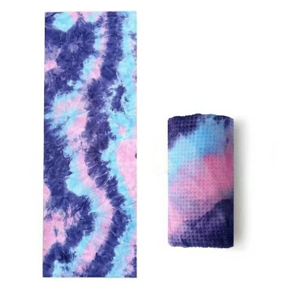 Halkfri yogamatta handduk 185*63cm tryckta yogahandduk fitness träningsmatta överdrag för pilates gym yoga gradient färger filtar: A