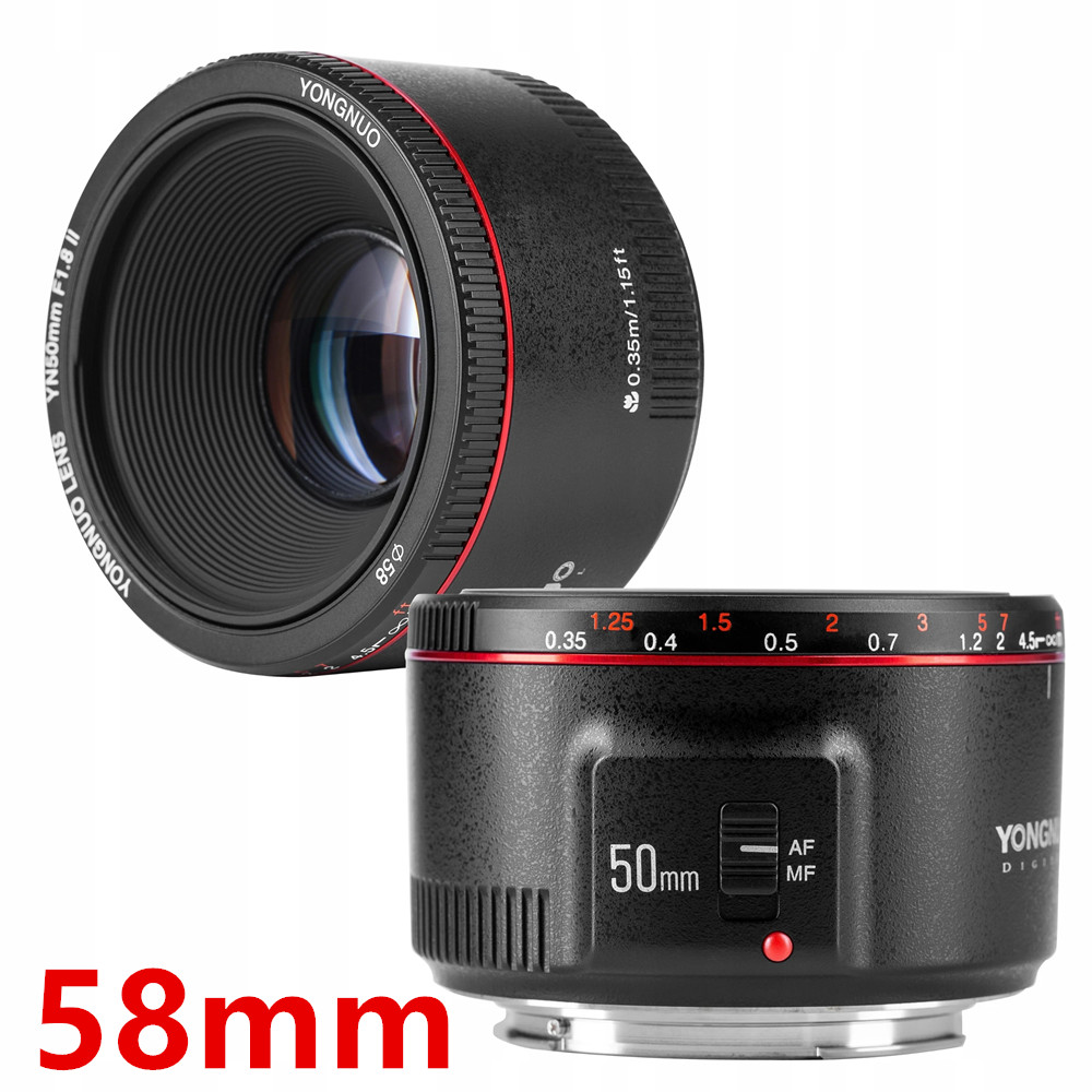 Lens Cap Cover for Yongnuo Canon Nikon Sony 50 mm Fixed Focal Length 50mm Lenses: Red