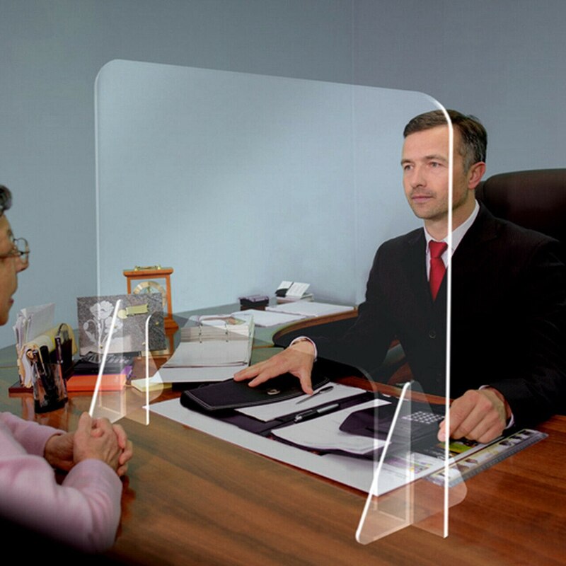 40X40cm Sneeze Guard, Transparent Counter Protective Sn Portable Counter Shield for Store Retail Office