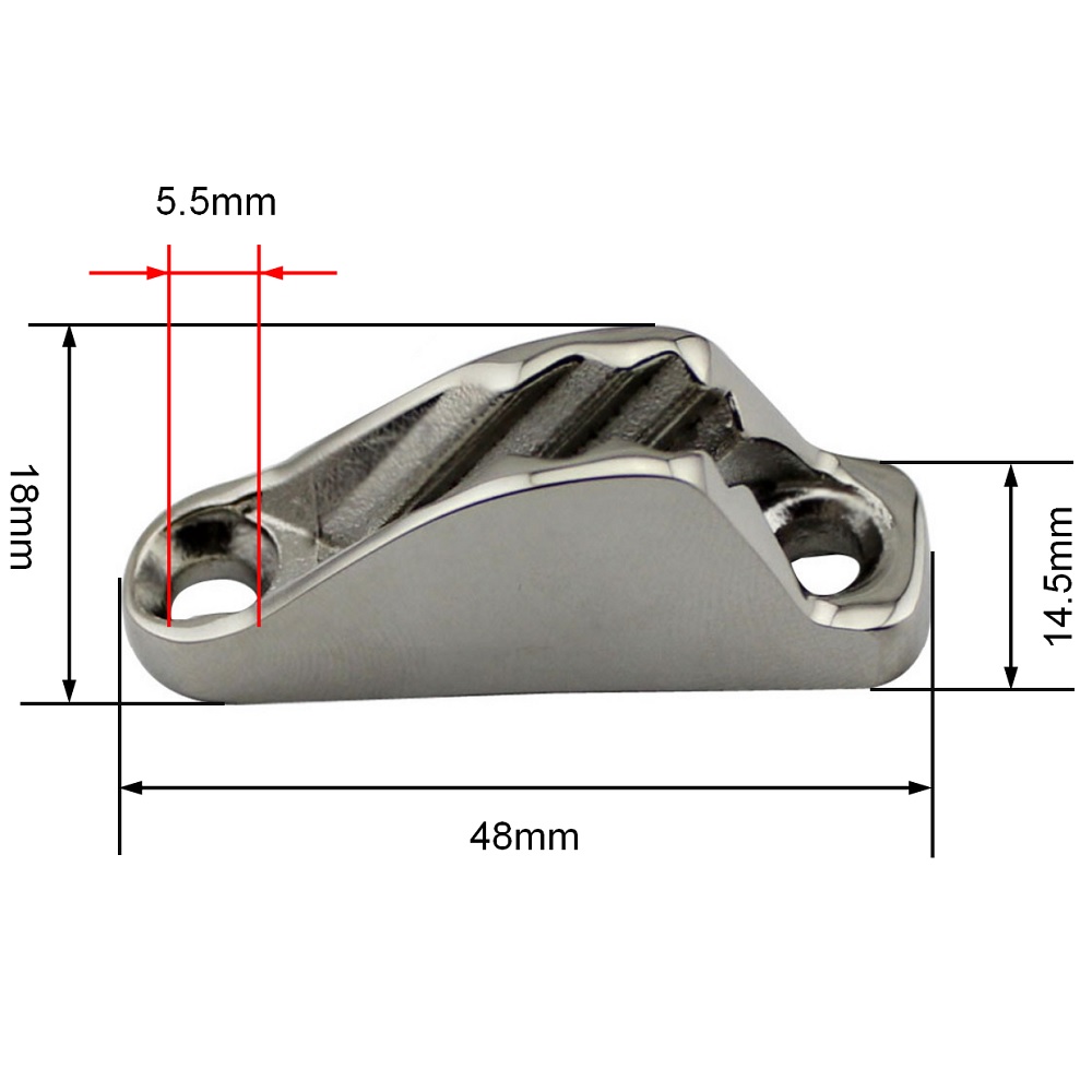 4PCS Stainless Steel Marine Sailing Rope Cam Cleats 18x48mm Flip Up Clam Clamp Jam Cleat For Sailboat Yacht Hardware