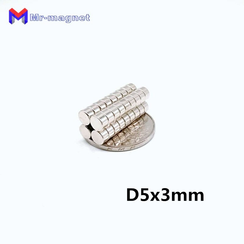 500 pcs 5x3mm magneet 5x3 Super sterke steken neo neo dymium magneten D5x3, 5*3 permanente magneet neo dymium D5 * 3mm grade N35 magneet