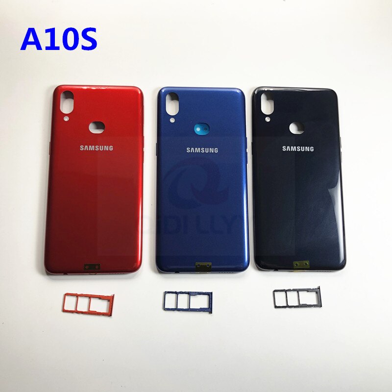 Samsung Galaxy A10S Plastic Behuizing Batterij Back Cover Deur Behuizing Vervanging Reparatie Onderdelen Bescherming Case