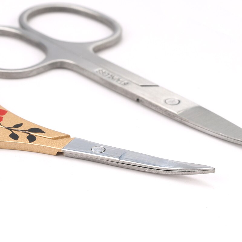 Tijeras profesionales doradas para cutículas de uñas, hipoalergénicas, doradas, afiladas, curvadas, para manicura y pedicura