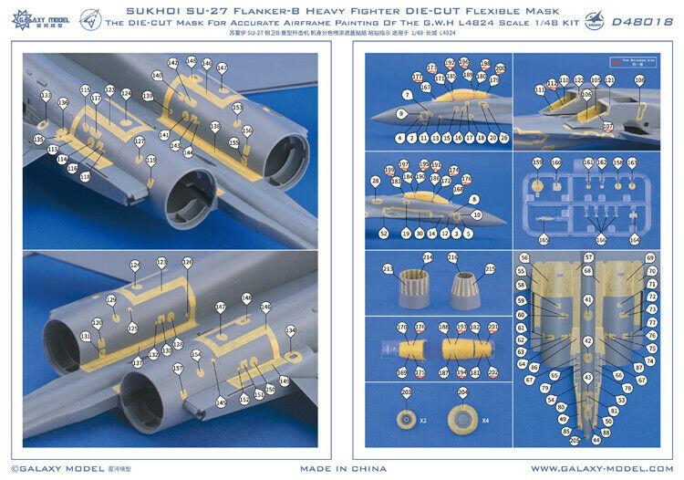 GALAXY D48018 1/48 scale SU-27 Flanker-B Fighter Flexible Mask for Great Wall Hobby model